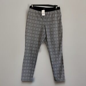 J Crew Pants Womens  size 14 Black White Gigi Glen Plaid Side Zip Pants